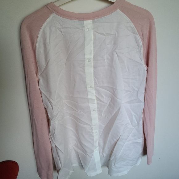 Loft pale pink shirt, button up back, NWT, M - Picture 2 of 3